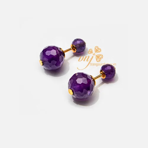 Bông Tai Thạch Anh Tím