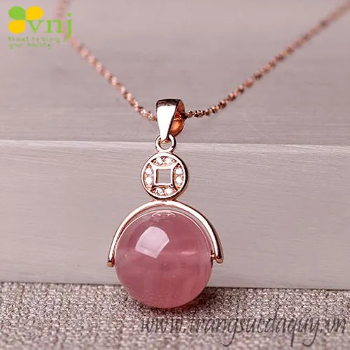 Mặt Dây Chuyền Thạch Anh Hồng 