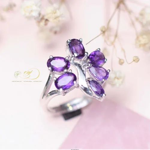 Nhẫn đá Thạch Anh Tím