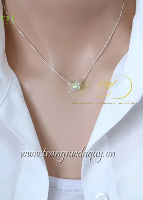 Mặt dây chuyền tinh thể thạch anh trắng MDW - Ảnh 2
