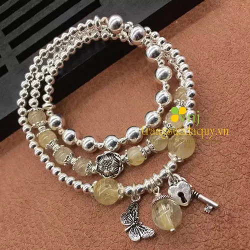 Vòng Tay Tóc Vàng Mix Charm