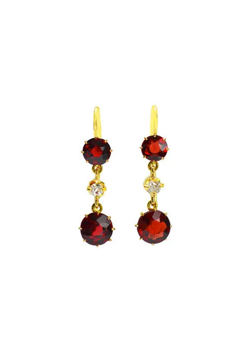 Bông tai dài Garnet BTG5