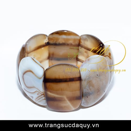 Vòng Tay Mã Não Bản Dẹt