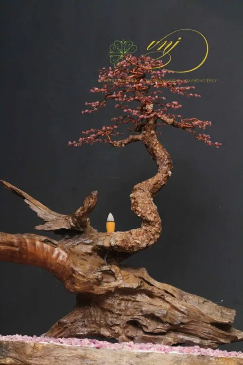 Bonsai Dây Đồng Đá Tourmaline Hồng CBS-B007