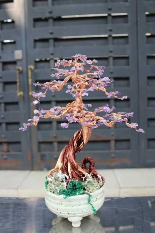 Bonsai để bàn đá Thạch Anh Tím MBS-B005