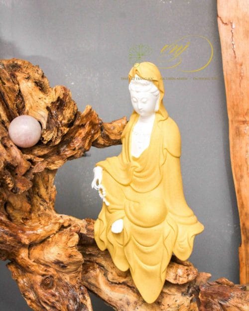 Bonsai Đá Quý Thạch Anh Trắng - Bồ Tát Trên Lưng Rồng CBS-B001