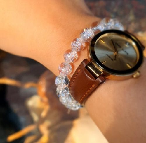 Vòng tay đá thạch anh trắng