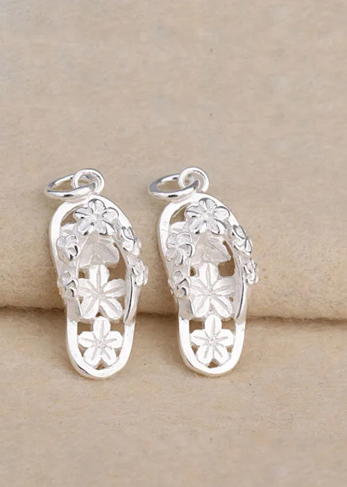 Charm Bạc Dép Hoa CT06