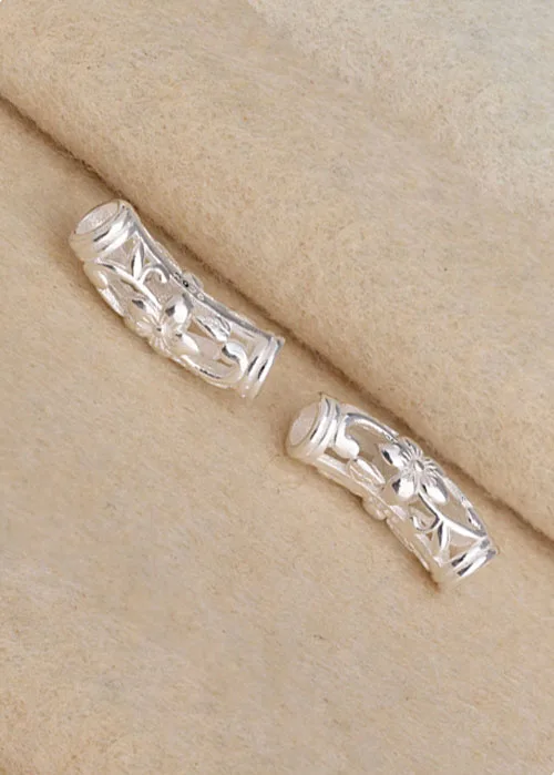 Charm Bạc Ống Hoa CO03