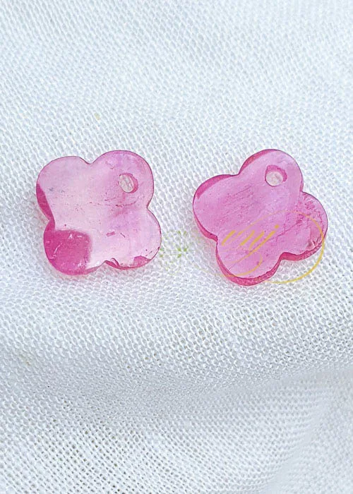 Charm Cỏ 4 Lá Đá Ruby Thiên Nhiên CDR1