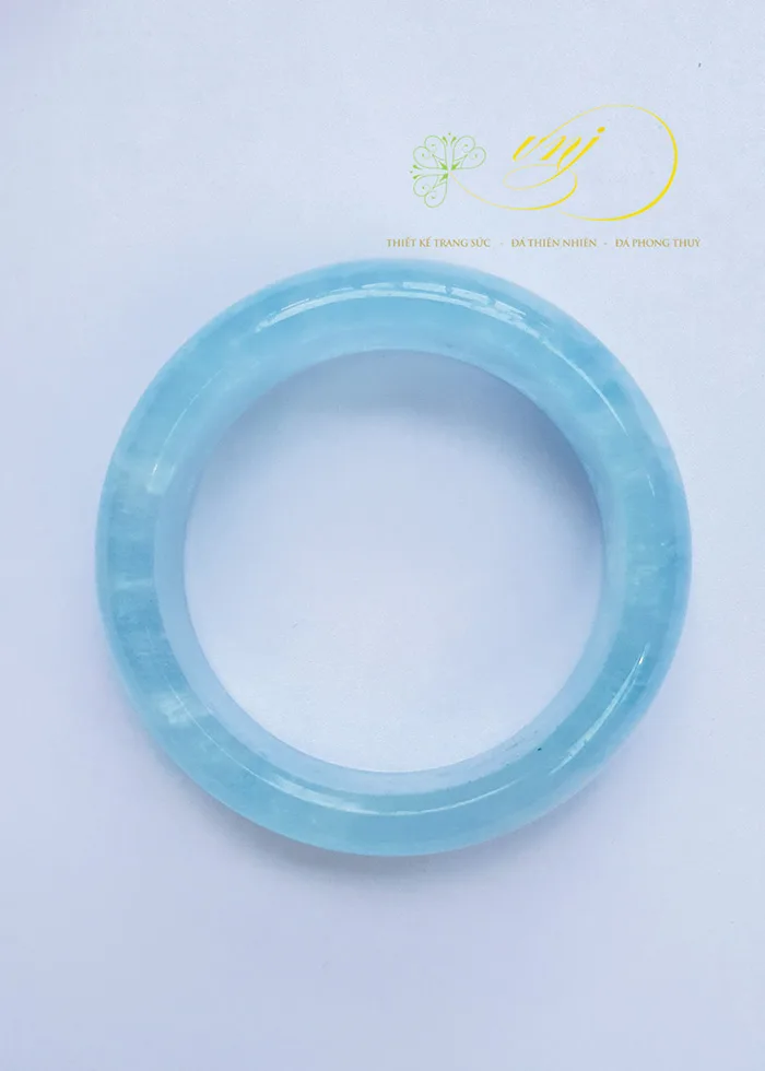Vòng Tay Aquamarine Nguyên Khối VKA1