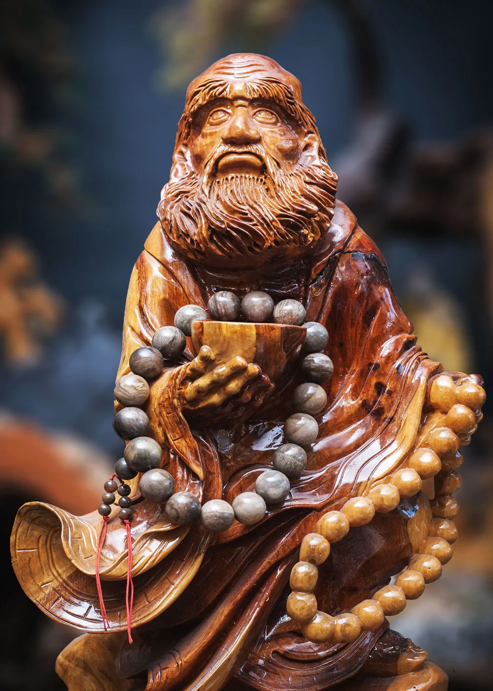 Tượng Đạt Ma Sư Tổ Gỗ Cẩm Lai - Ảnh 3