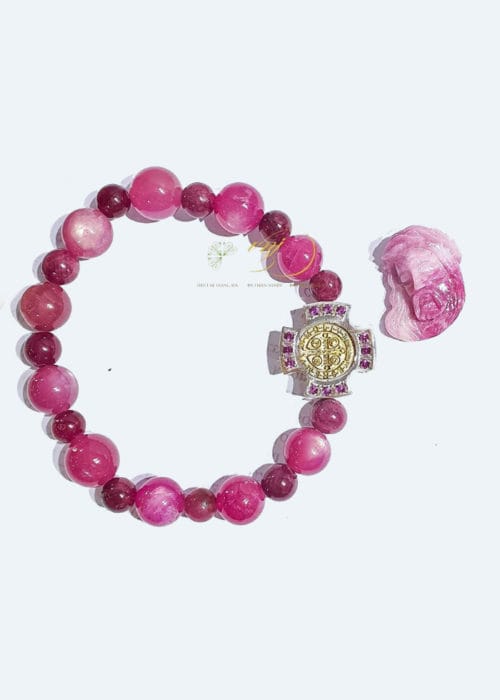 Chuỗi Vòng Mân Côi Ruby Charm Thánh Giá