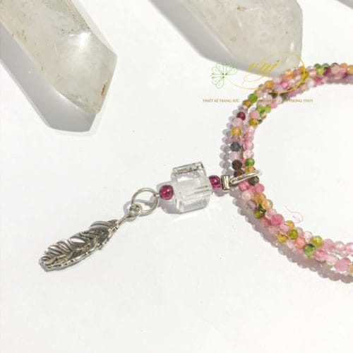vòng tourmaline đa sắc mix charm 