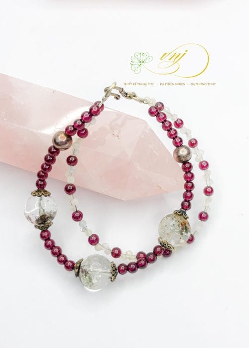 vòng tay đá mix charm