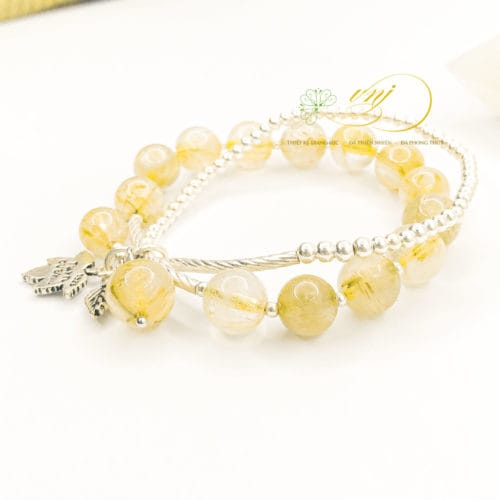 vòng charm đá thạch anh vàng 