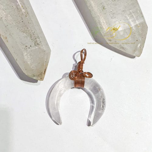 Mặt dây chuyền thạch anh trắng handmade