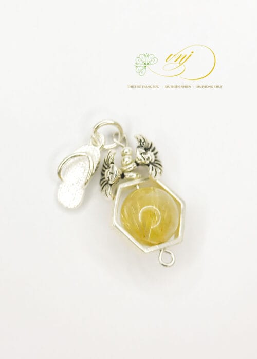 Charm Treo Đá Thạch Anh Vàng CT53
