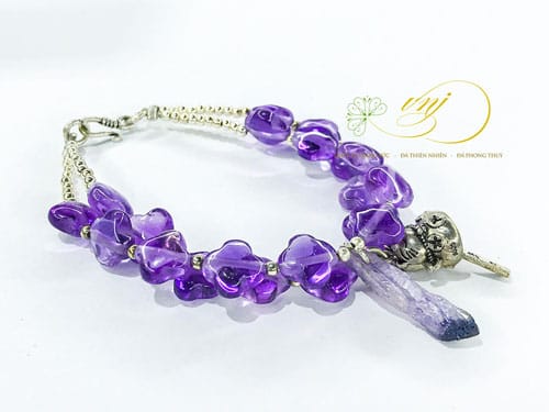 Vòng Tay Thạch Anh Tím Mix Charm