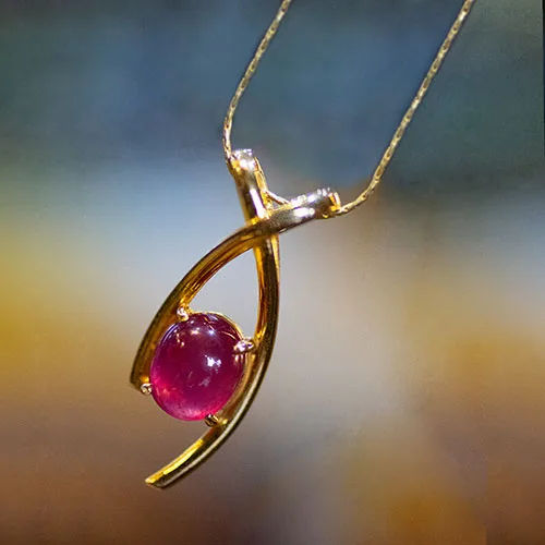 Mặt Dây Chuyền Ruby 18K