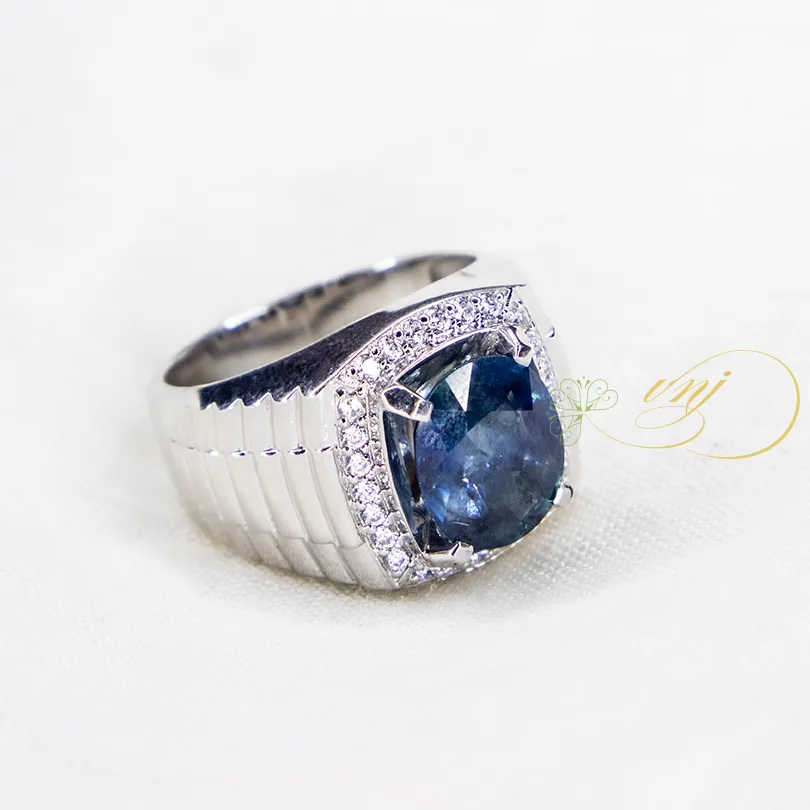 Nhẫn Sapphire Blue Vàng Trắng 18k (1)