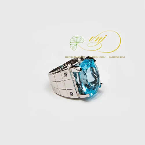 Nhẫn đá Topaz Xanh (2)