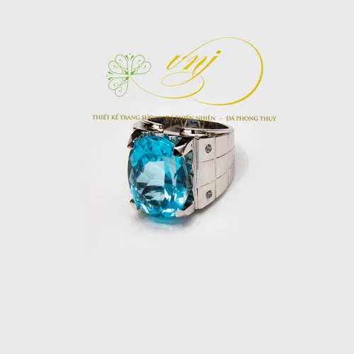 Nhẫn đá Topaz Xanh (3)