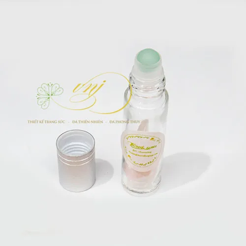 Chai Bi Lăn Đựng Serum Tinh Dầu Chứa Đá Thạch Anh Hồng