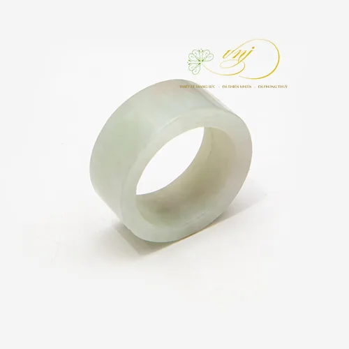 Nhẫn Cẩm Thạch Nguyên Trắng Khối Bản Vuông