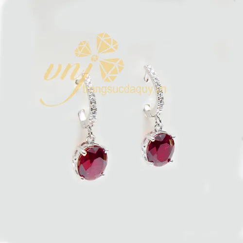 Bông Tai Đá Ruby BTR2