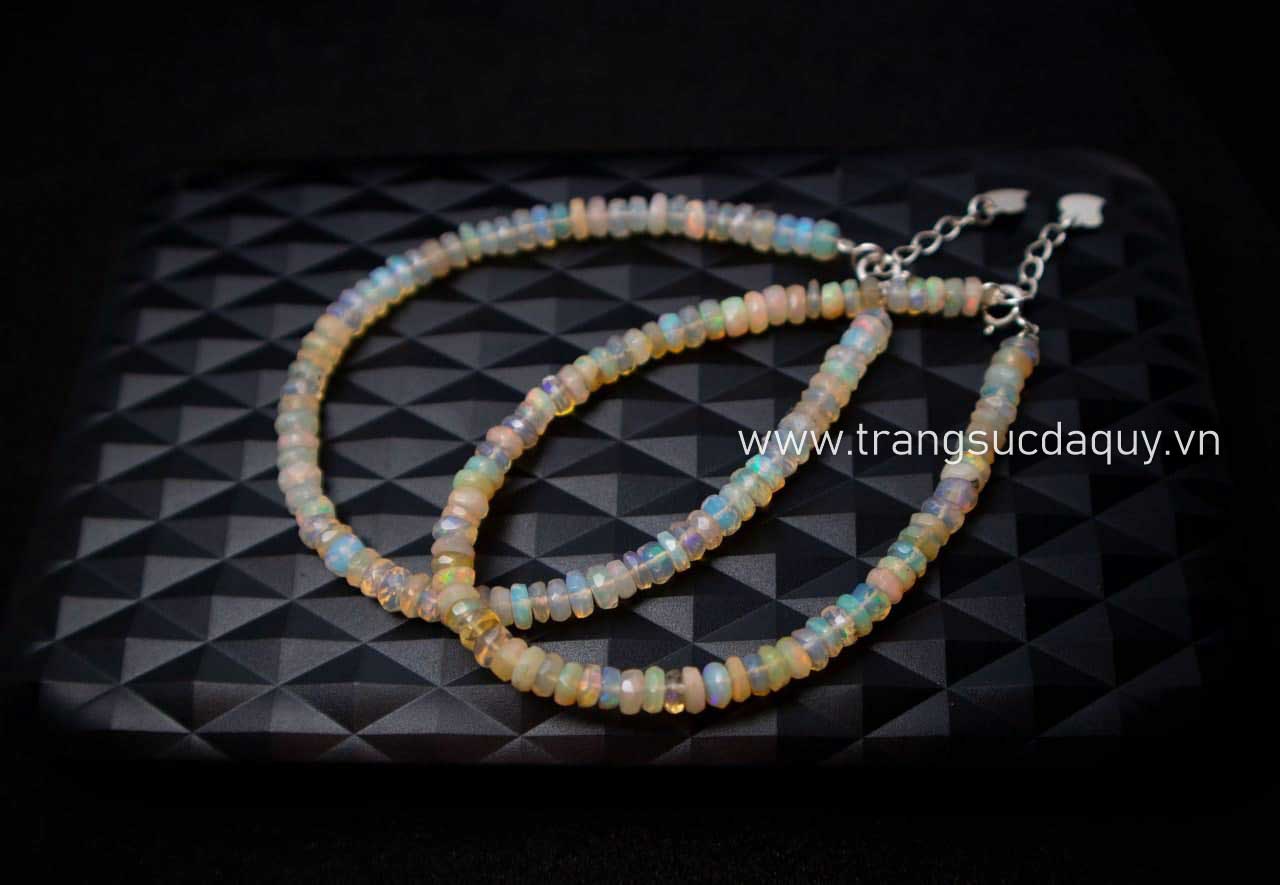 Chuỗi Vòng Opal Mài Giác Trắng VDO1