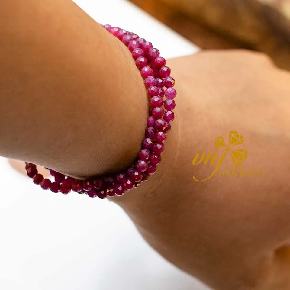 Chuỗi Vòng Ruby Thiên Nhiên Mài Giác (2)
