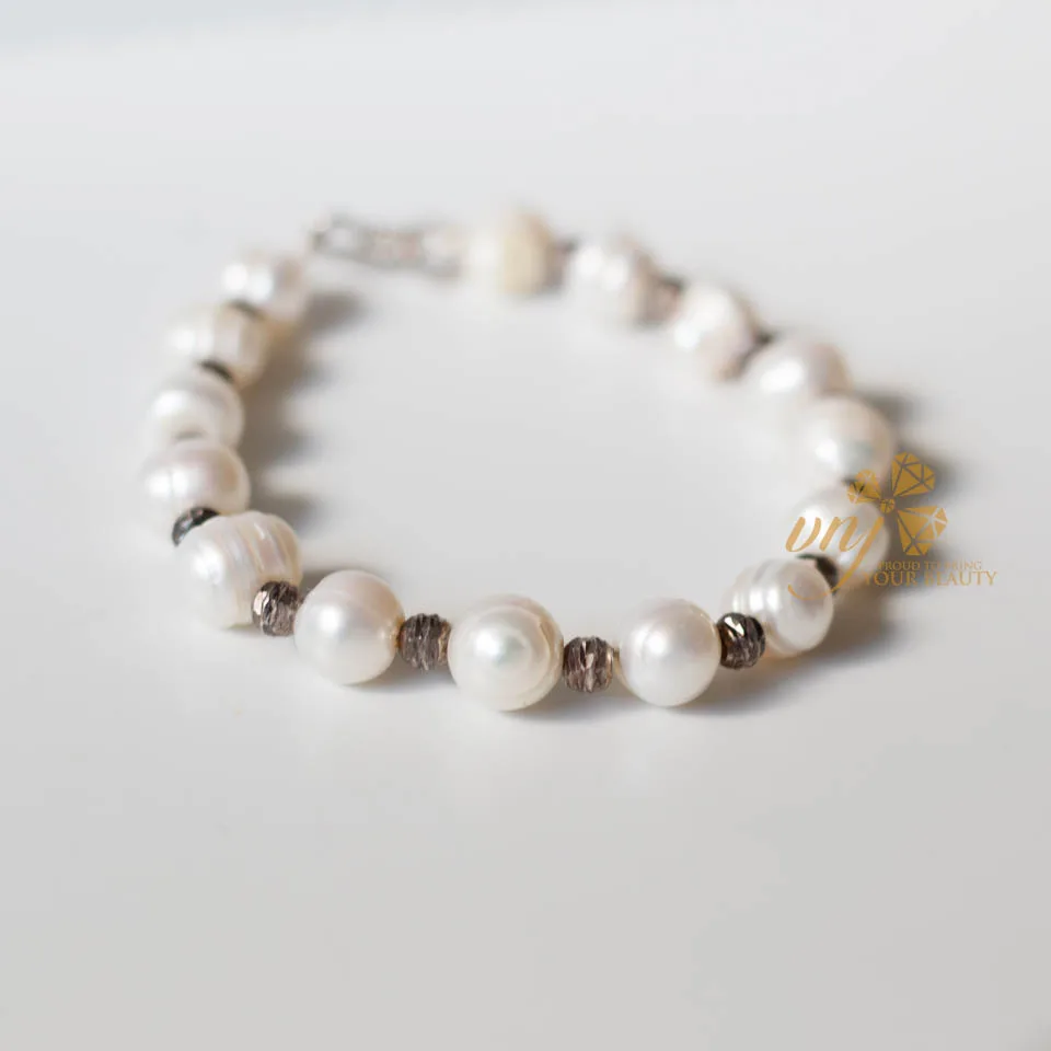 Chuỗi Vòng Ngọc Trai Mix Bi Bạc VCNT2 - Ảnh 2