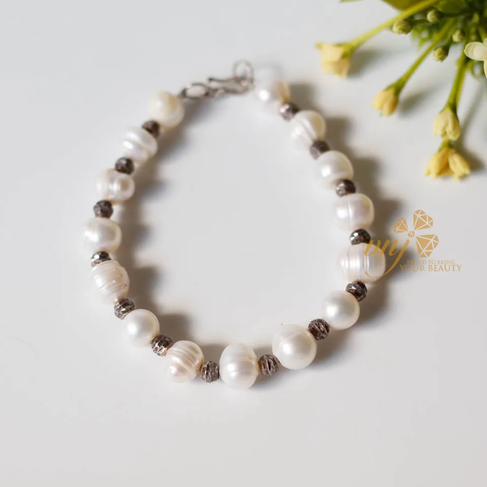 Chuỗi Vòng Ngọc Trai Mix Bi Bạc VCNT2 - Ảnh 5