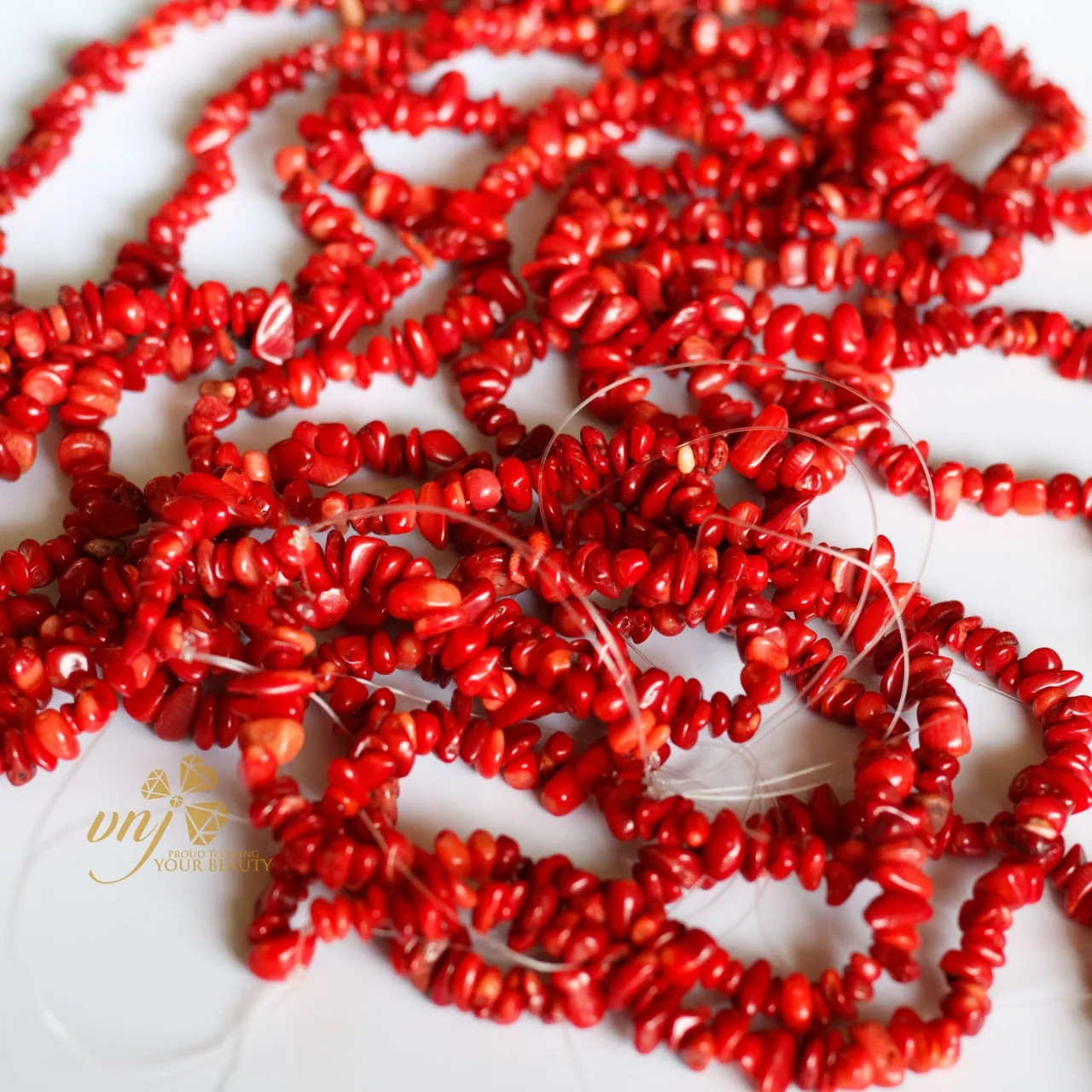 Chuỗi Đá San Hô Đỏ Vụn Thiên Nhiên DVSH1