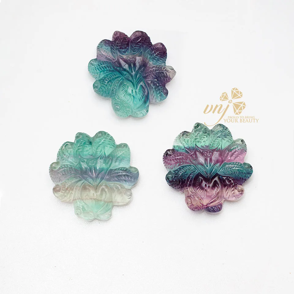 Hồ Ly Đá Fluorite Tạc Cửu Vỹ MT28
