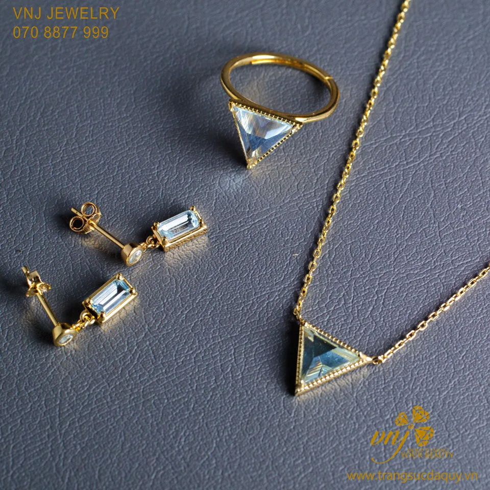 Bộ Trang Sức Đá Topaz Thiên Nhiên (2)