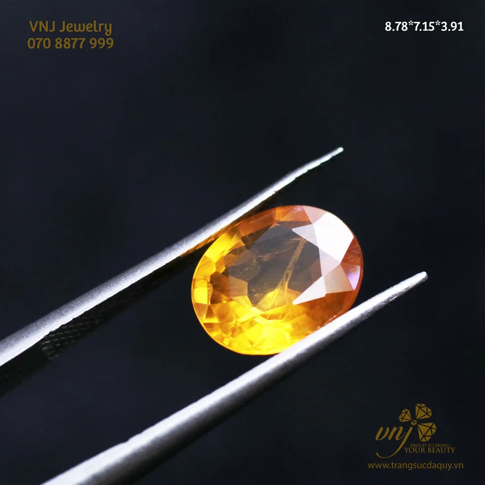 Sapphire Vàng Đậm Mài Giác Oval