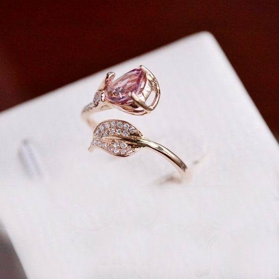 Nhẫn Lá Sapphire Hồng Nws14