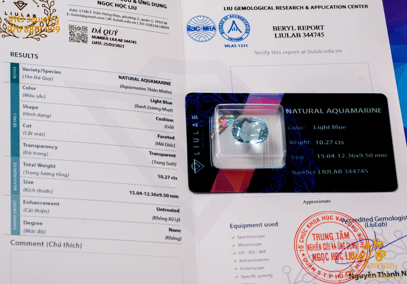 Aquamarine Thiên Nhiên Mài Giác