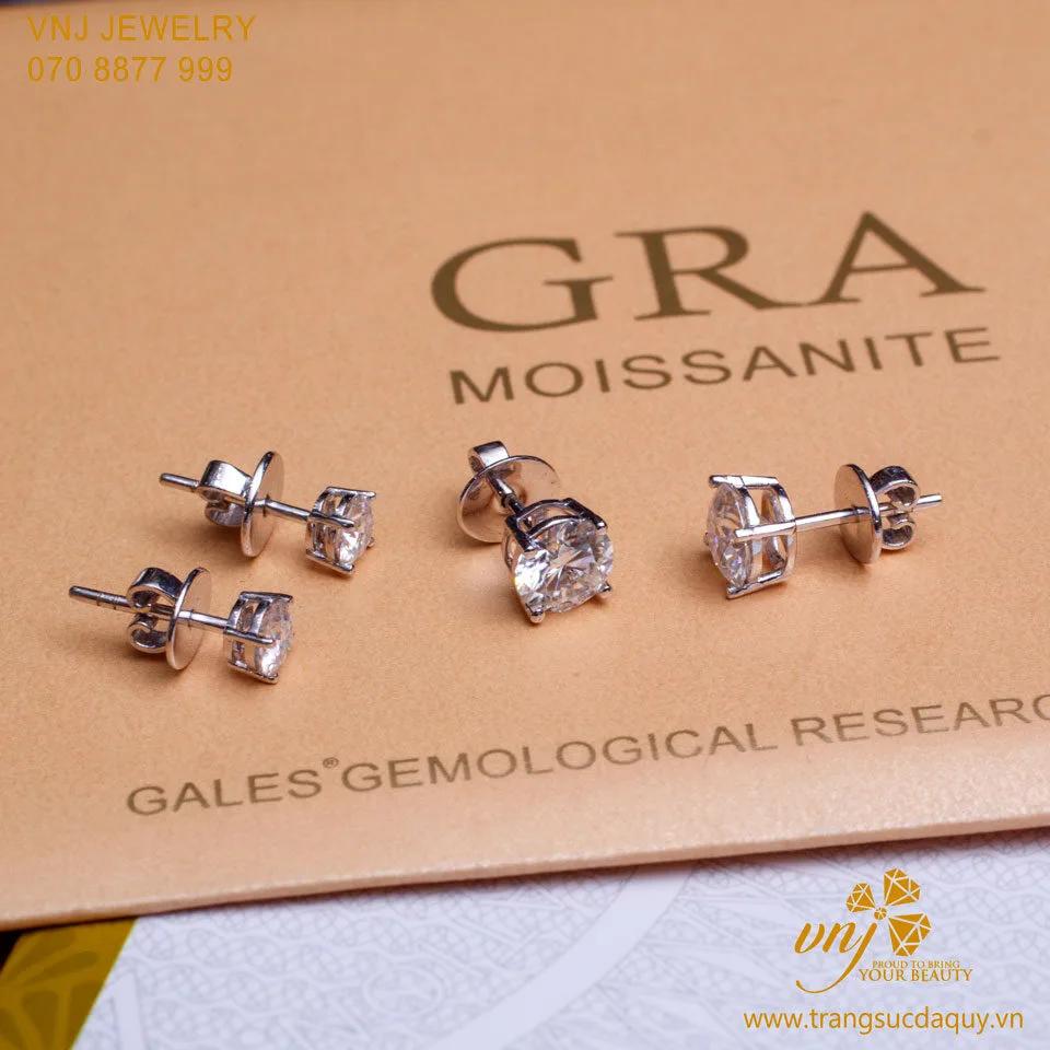 Bông Tai Moissanite Kim Cương Nhân Tạo (2)