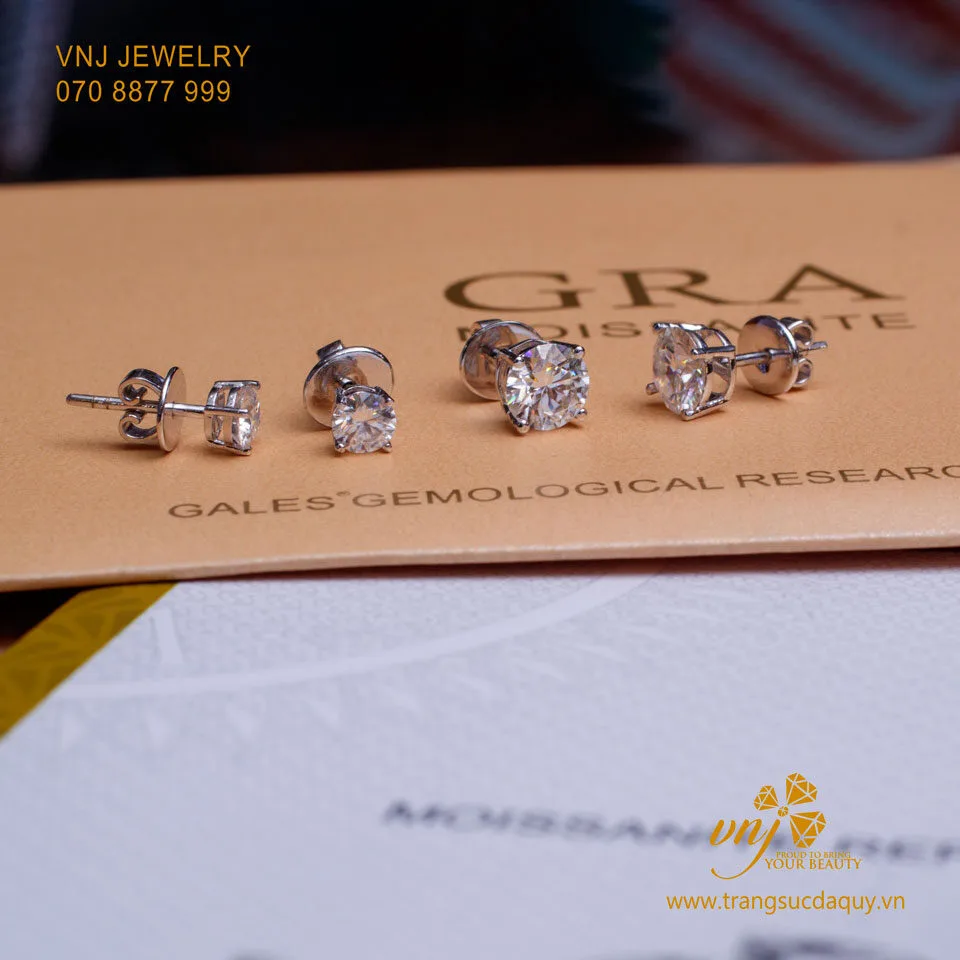 Bông Tai Moissanite Kim Cương Nhân Tạo (3)