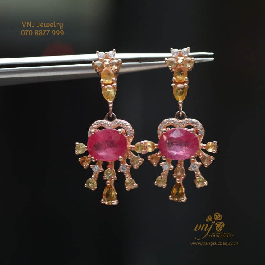 Bông Tai đá Ruby 5