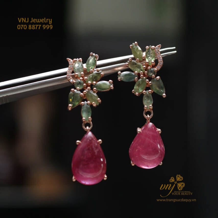 Bông Tai đá Ruby 8