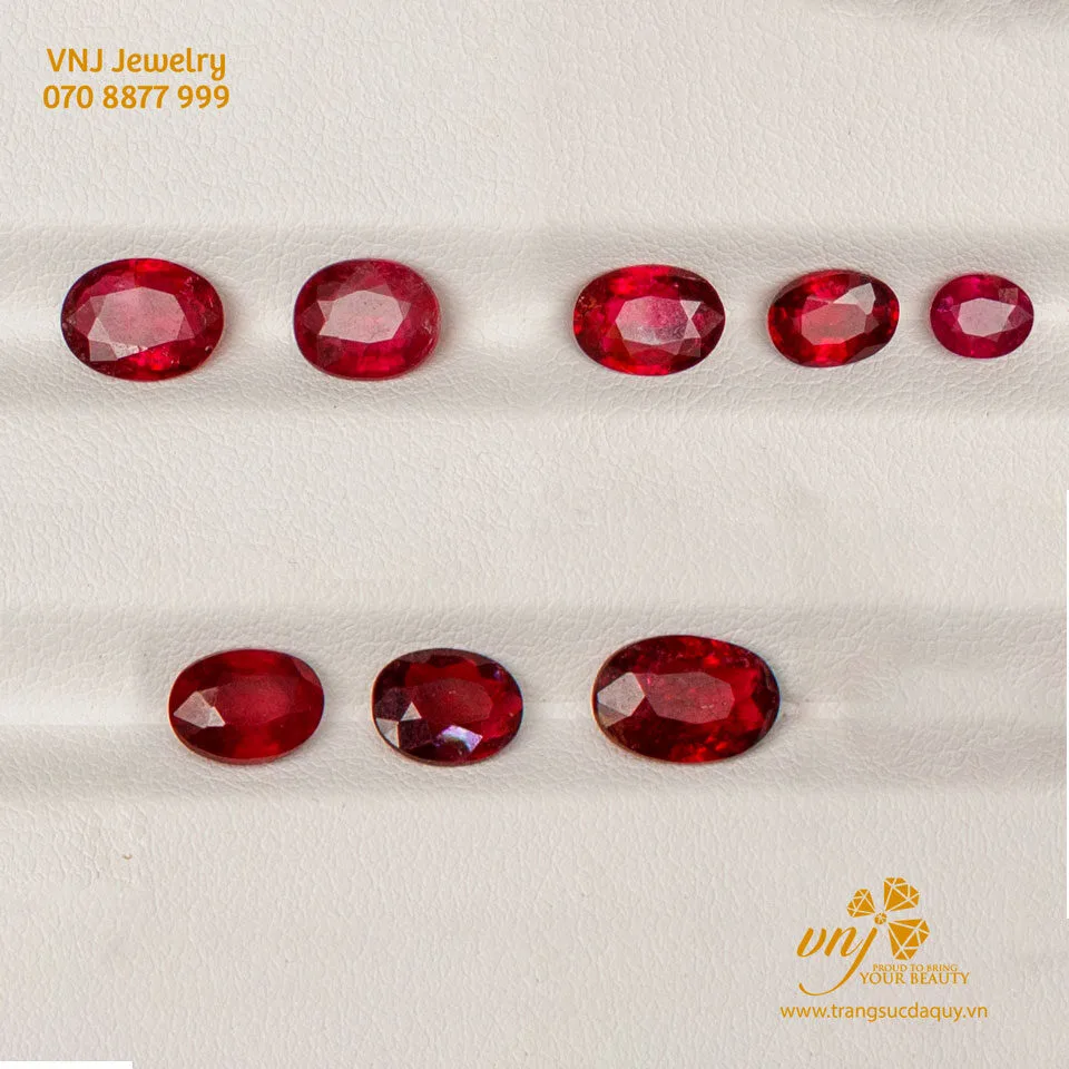 Đá Rubellite Tourmaline Đỏ Thiên Nhiên Mài Oval