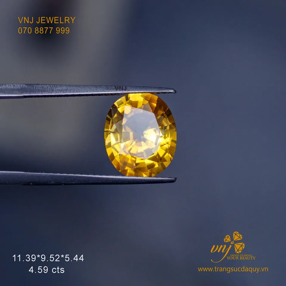 Sapphire Vàng Oval Mài Giác Vjs67