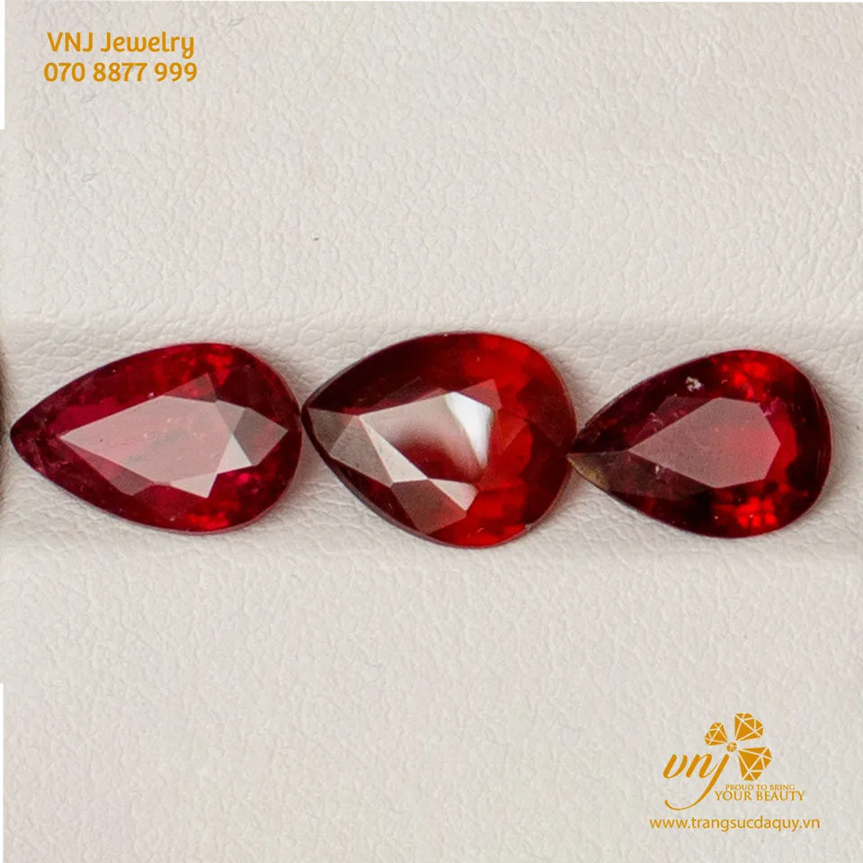Đá Rubellite - Tourmaline Đỏ Thiên Nhiên Mài Giọt Nước
