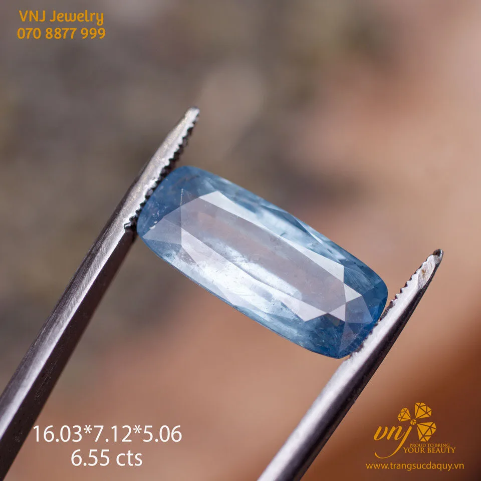 Sapphire Thiên Nhiên Trong Suốt Màu Aqua 16.03*7.12*5.06