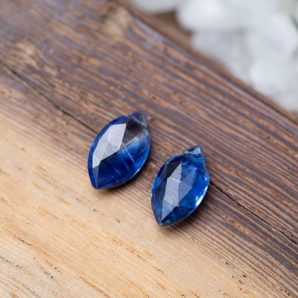1 Cặp Sapphire Blue Mài Giác Marquise Vjs43