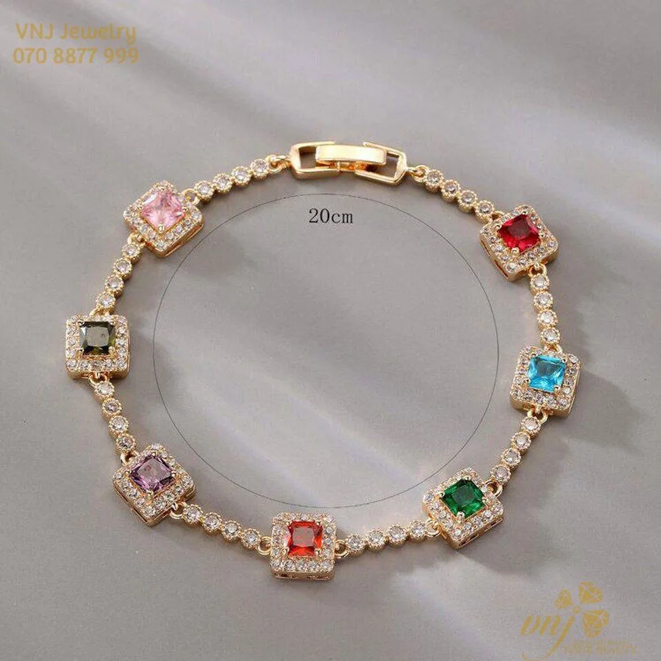 Vòng Tay Rainbow Sapphire Mix Kim Cương Vds2 2